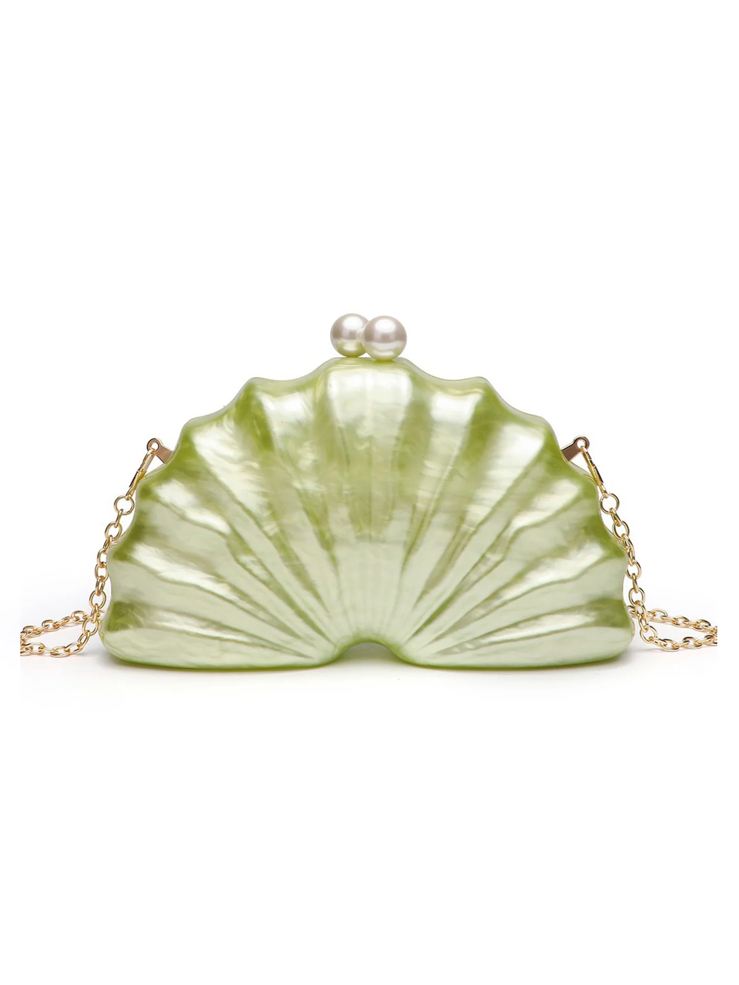 Asymmetrical Shell Acrylic Crossbody Bag - Image 10