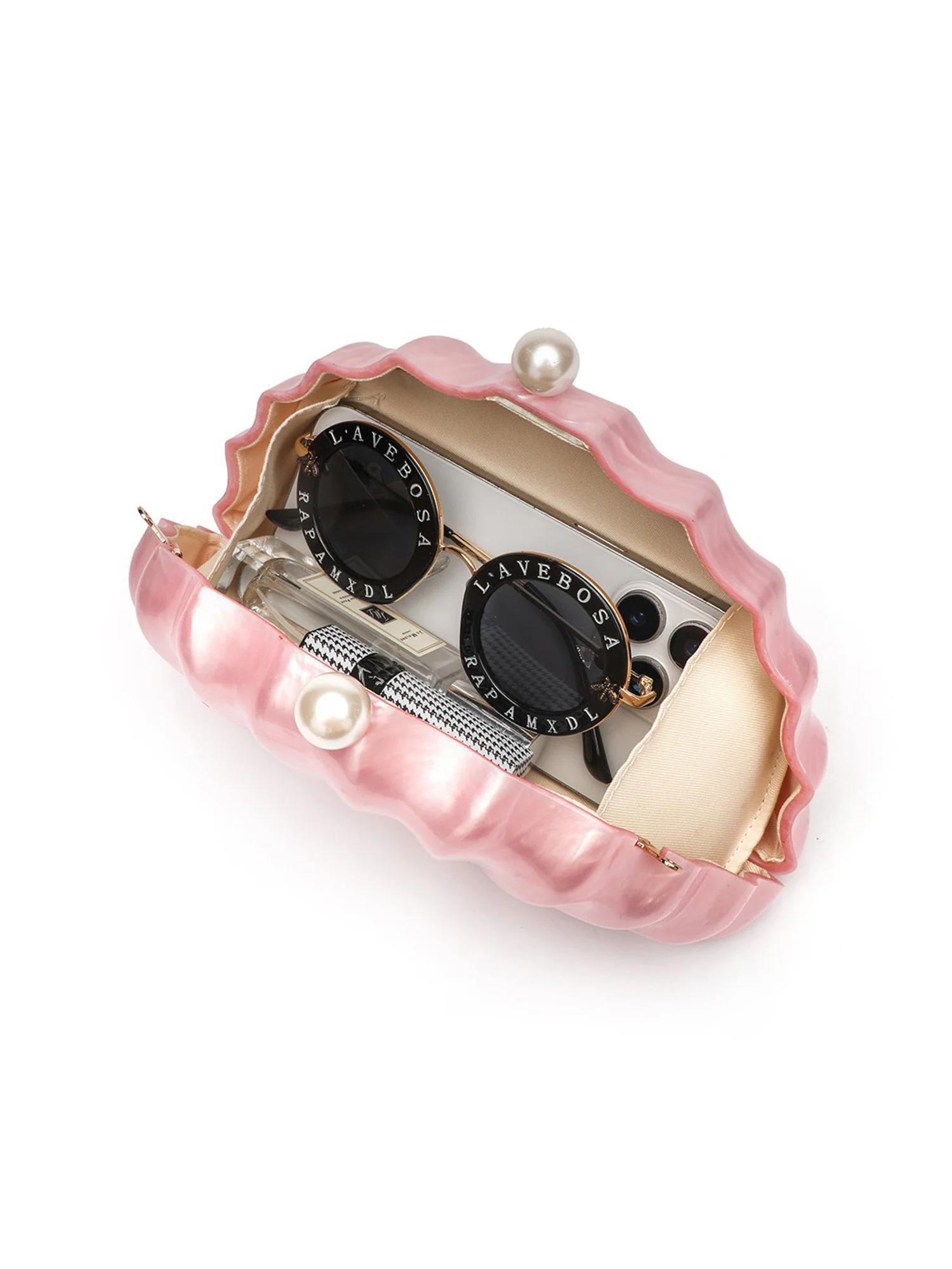 Asymmetrical Shell Acrylic Crossbody Bag - Image 4
