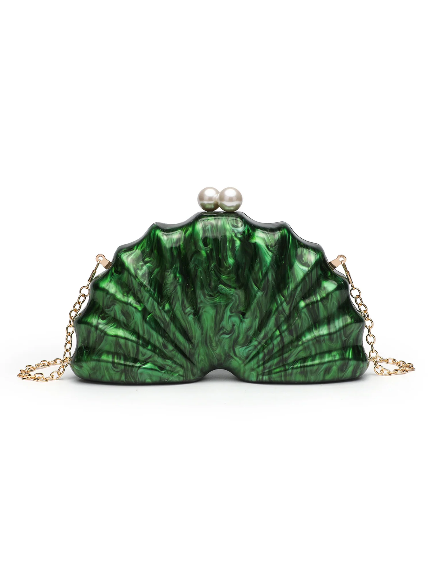 Asymmetrical Shell Acrylic Crossbody Bag - Image 5