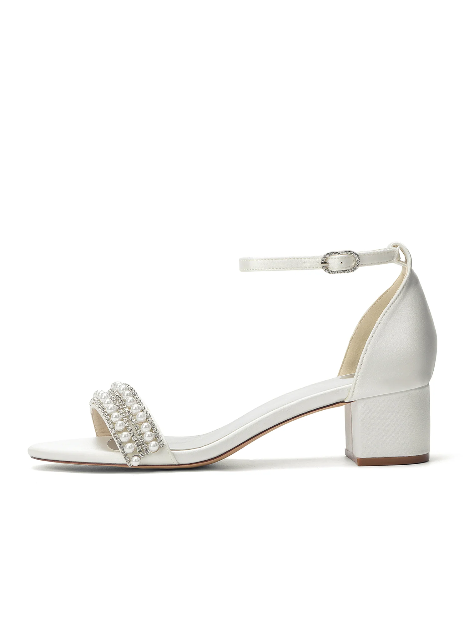 Tiered Pearl Crystal Block Heel Sandals - Image 10