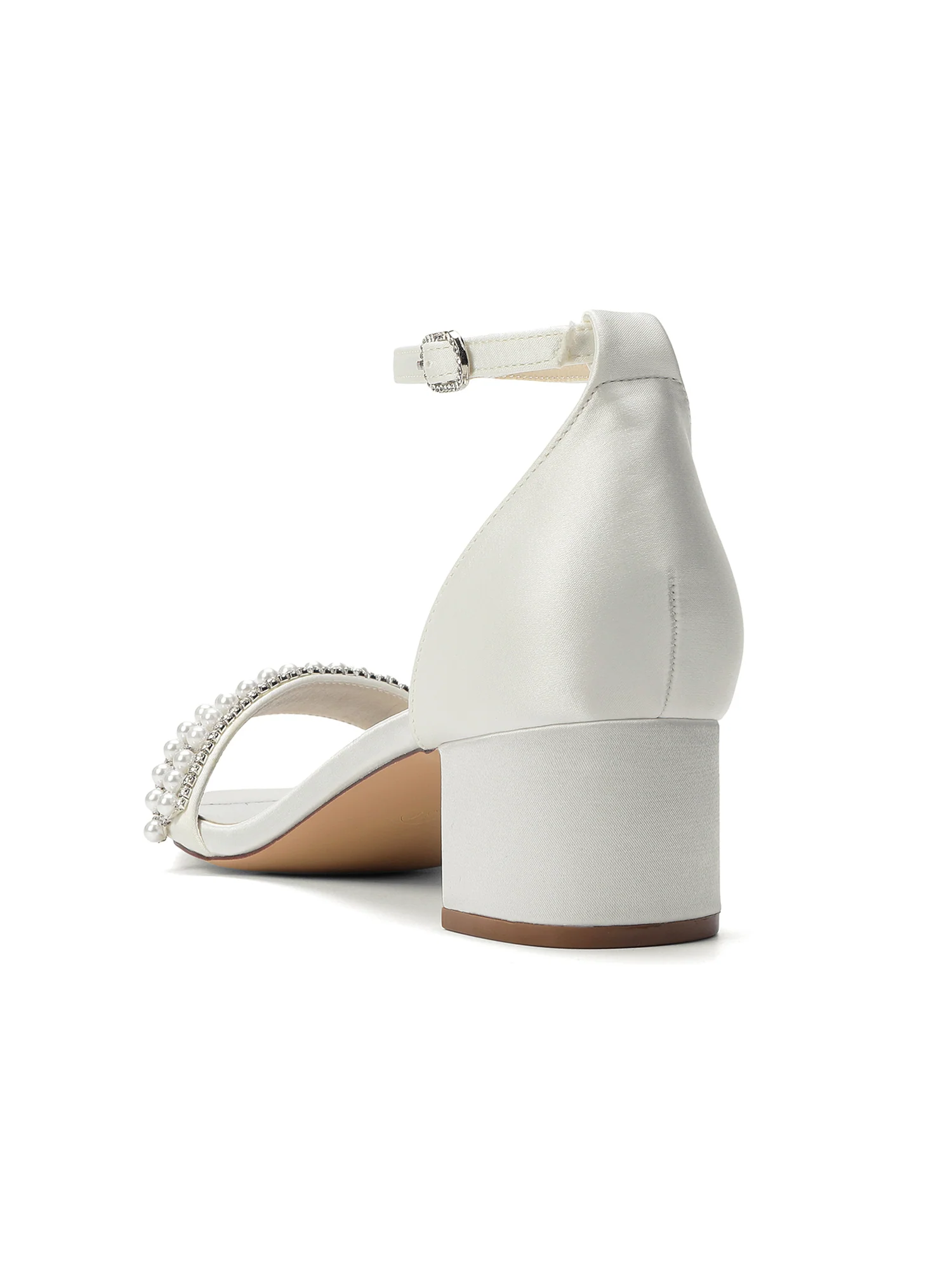 Tiered Pearl Crystal Block Heel Sandals - Image 11