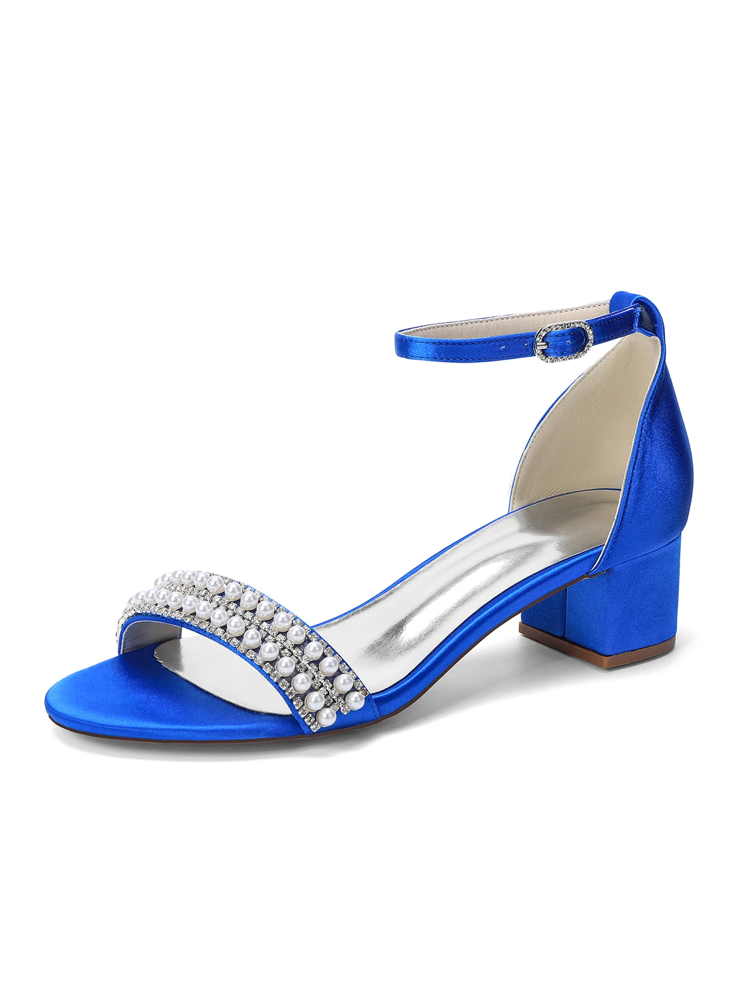 Tiered Pearl Crystal Block Heel Sandals - Image 15