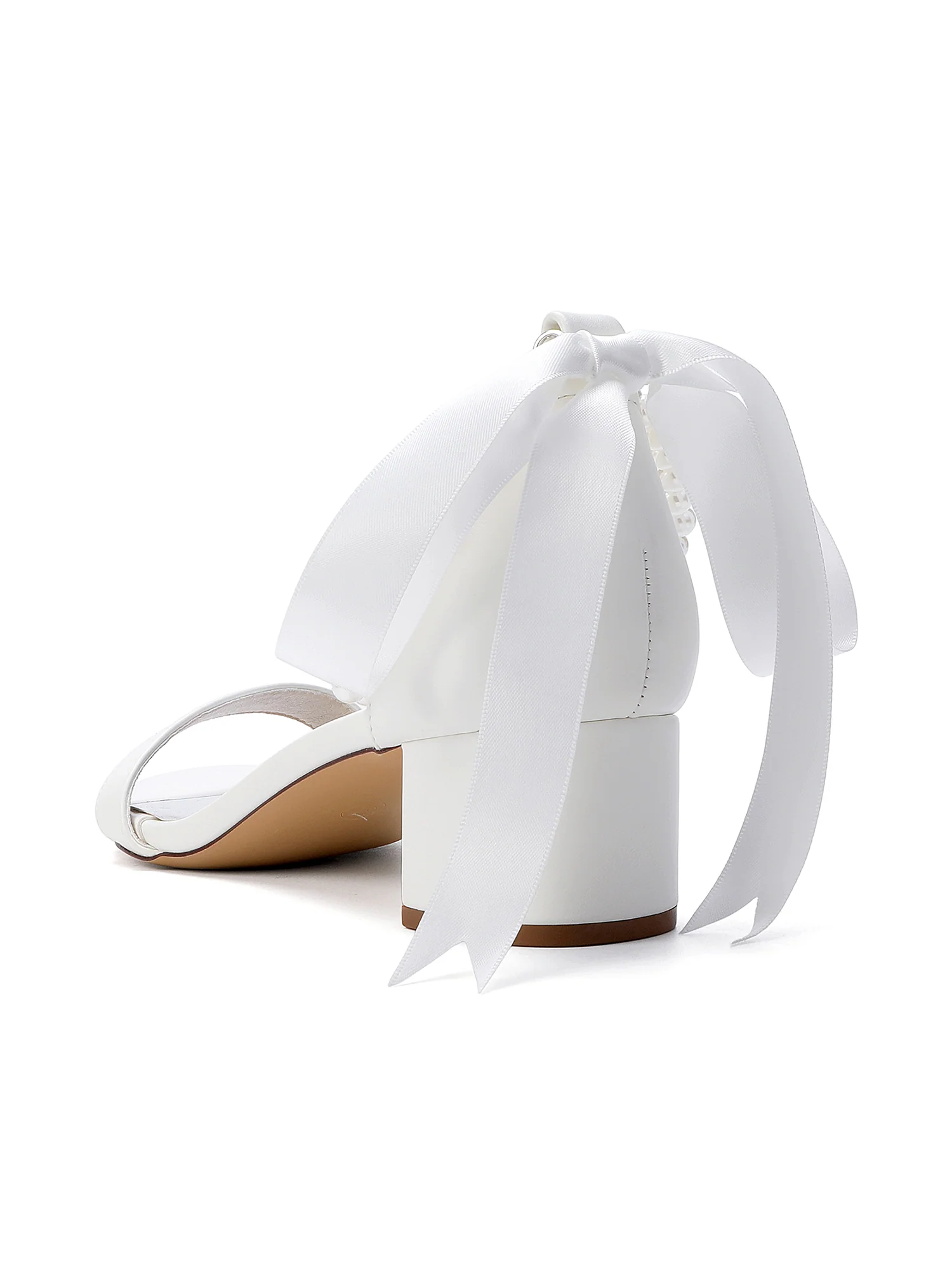 Tiered Pearl Strap Block Heel Sandals - Image 6