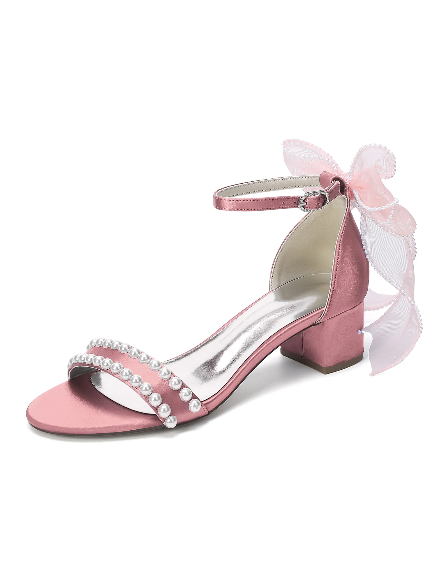 Double Pearl Tulle Bow Sandals - Image 4