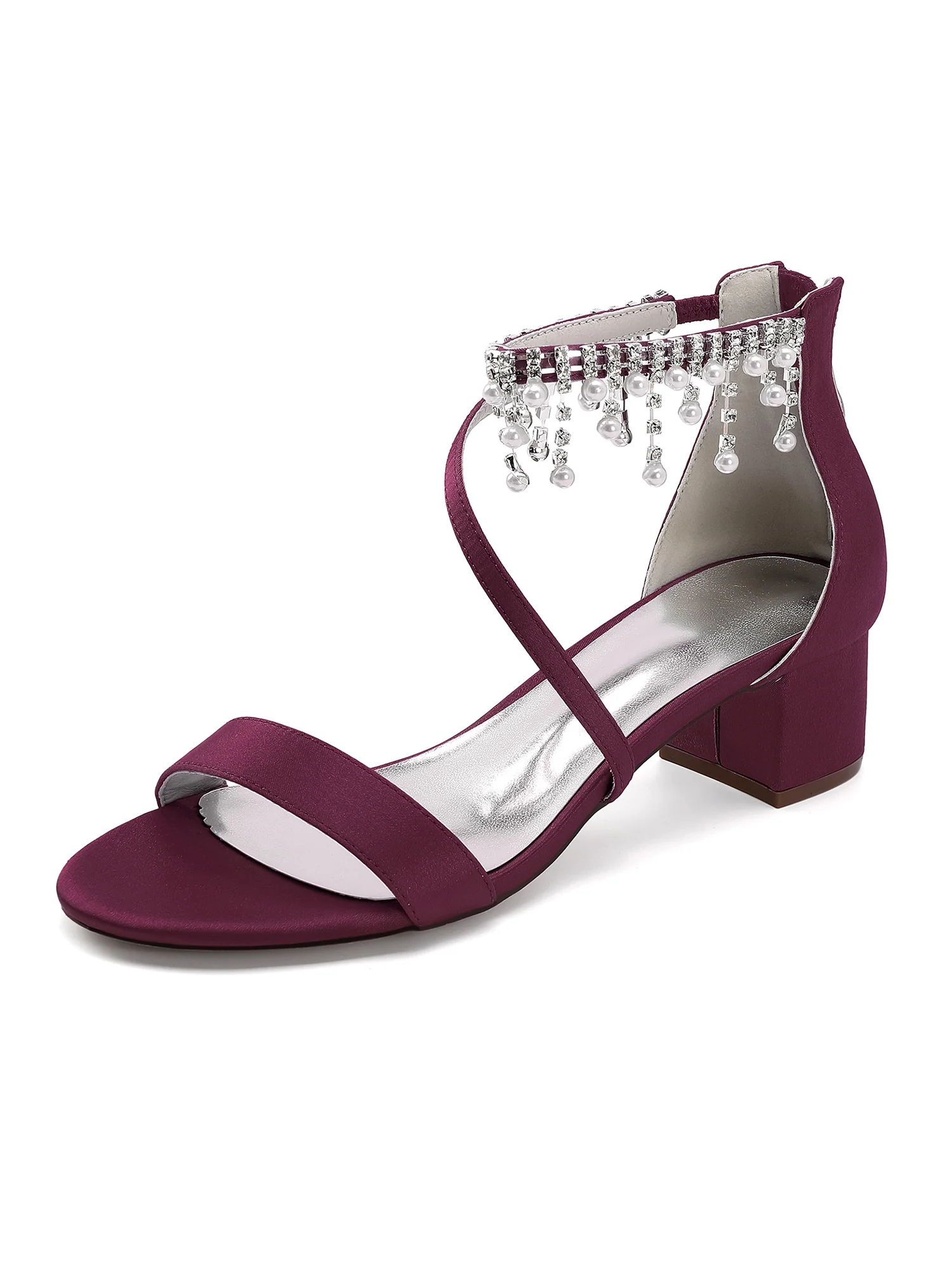 Fringed Pearl and Crystal Block Heels - Image 2
