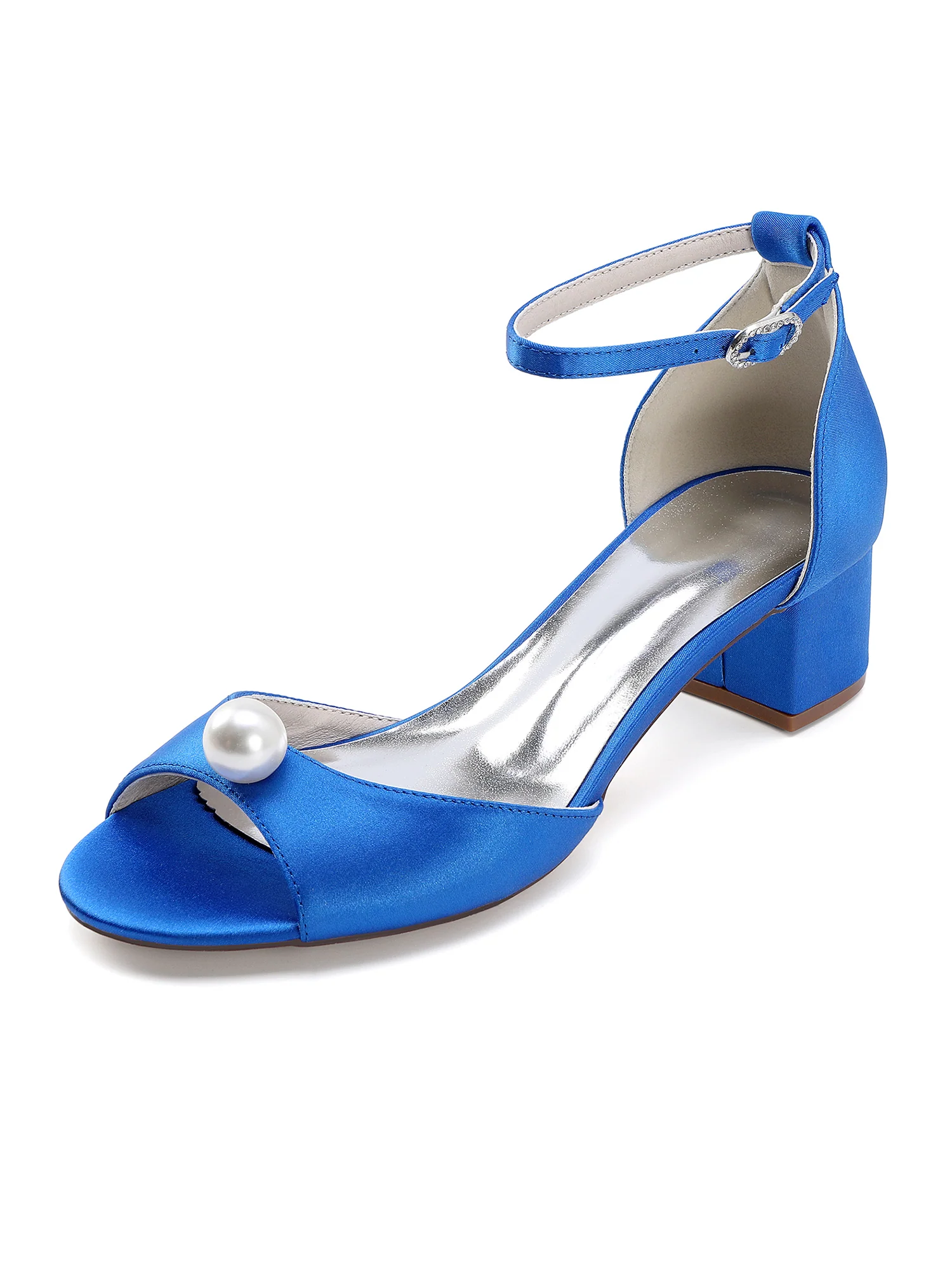 Pearl-Adorned Ankle Strap Block Heels - Image 11
