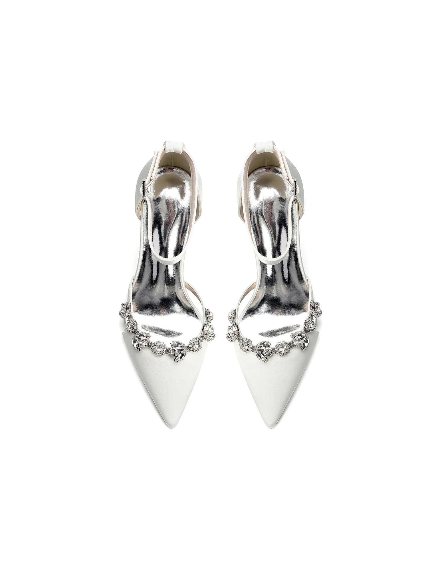 Elegant Rhinestone Pointed Toe Block Heel Pumps - Image 11