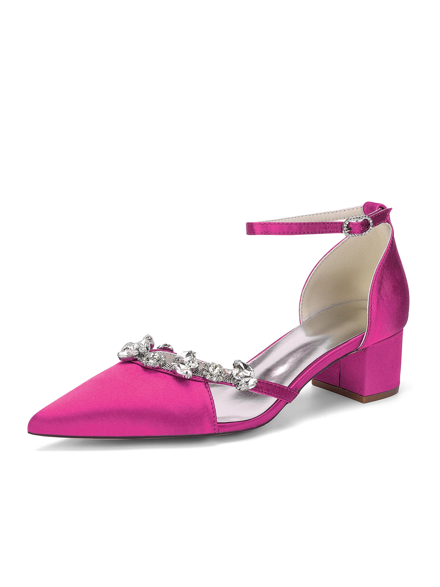 Ankle Strap Block Heels with Crystal Vine Strap - Image 7