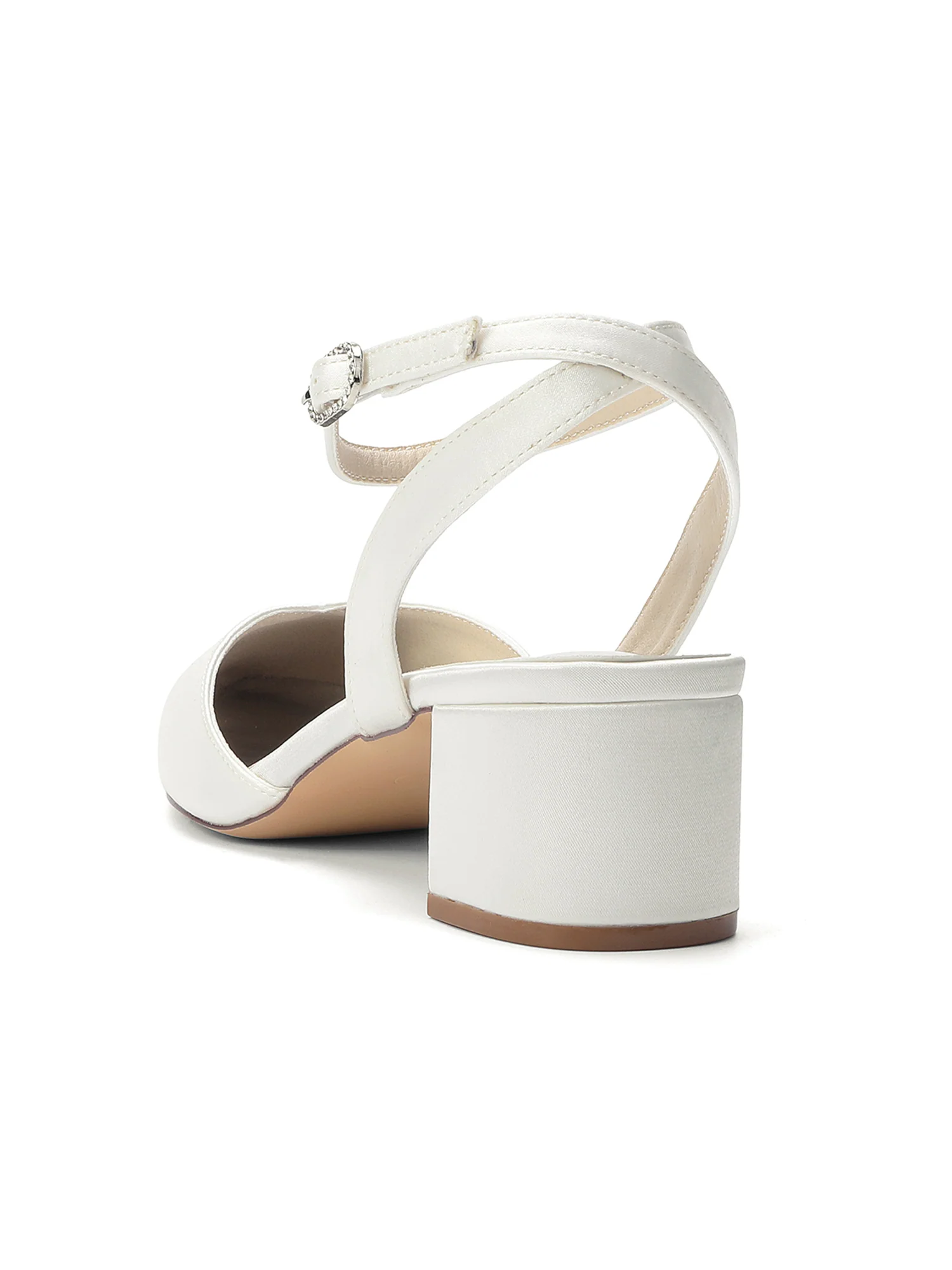 Minimalist Satin Block Heels with Ankle Strap - Image 11