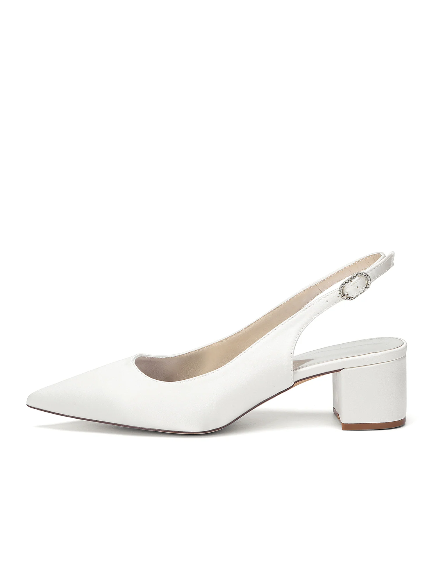Minimalist Satin Block Heels with Slingback Strap - Image 10