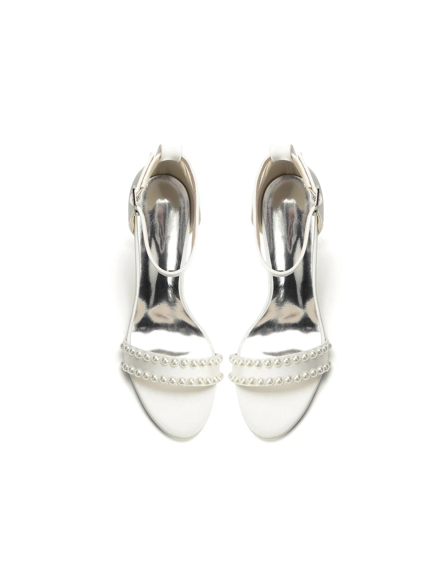 Pearl Ankle Strap Stiletto Sandals - Image 12