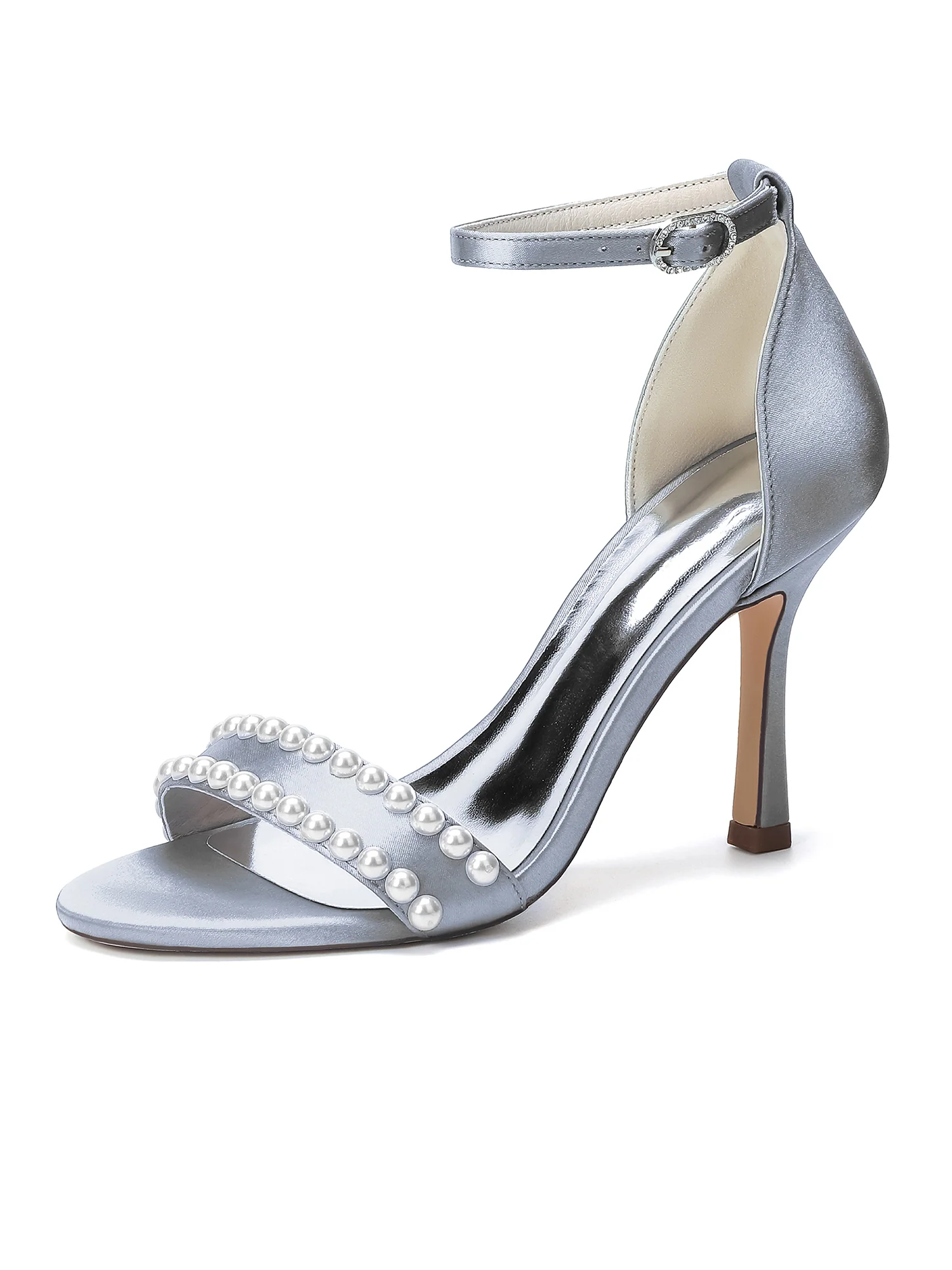 Pearl Ankle Strap Stiletto Sandals - Image 16