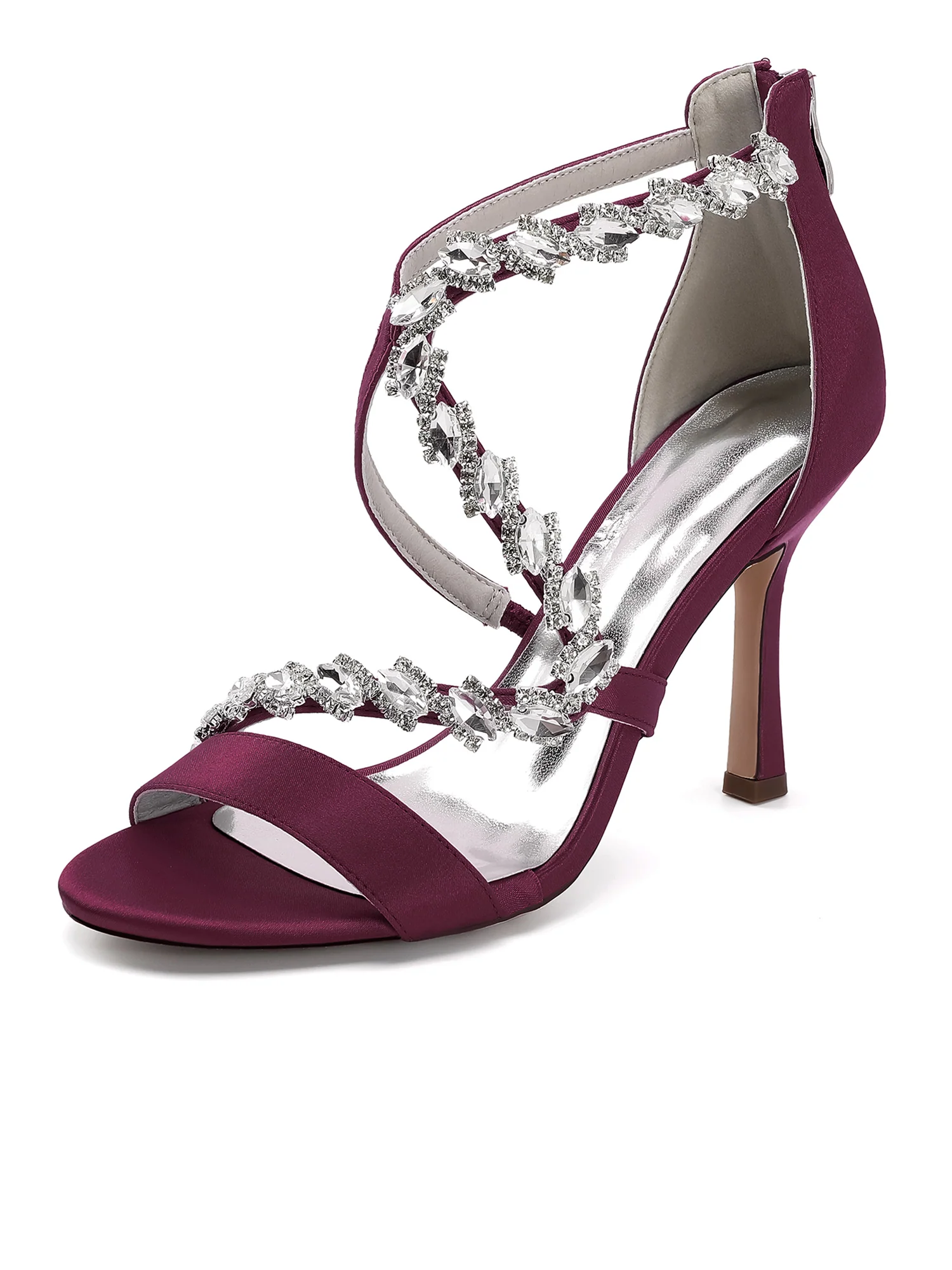 Crystal-Embellished Strappy Stiletto Sandals - Image 2