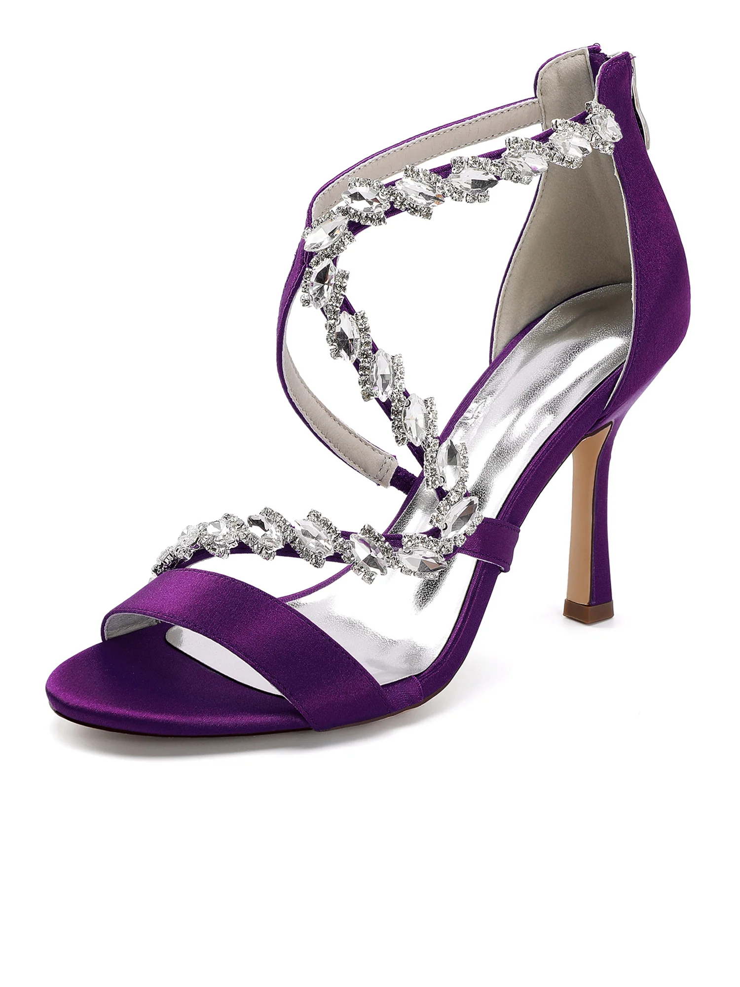 Crystal-Embellished Strappy Stiletto Sandals - Image 8