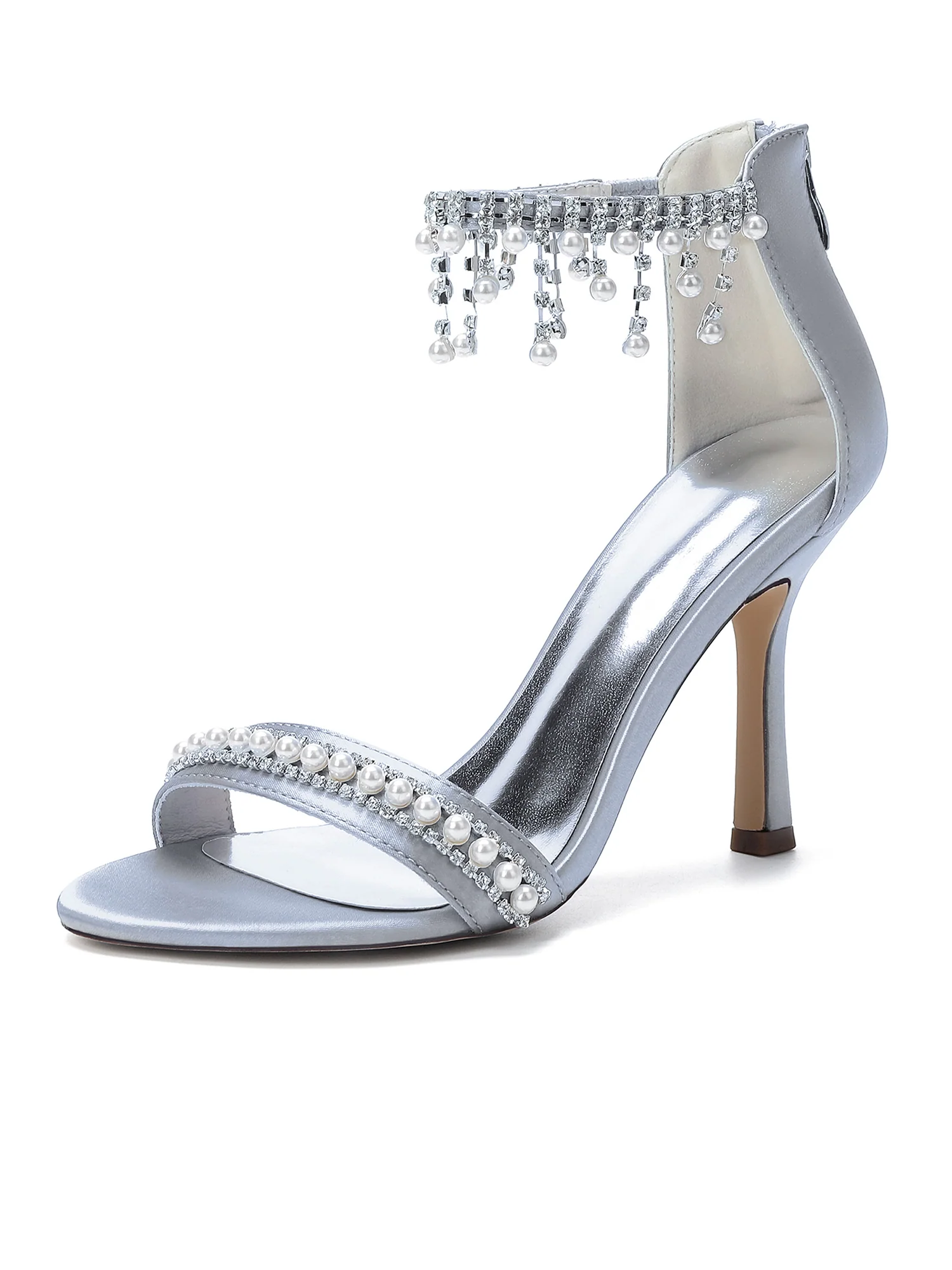 Asymmetric Crystal Floral Sandals - Image 12