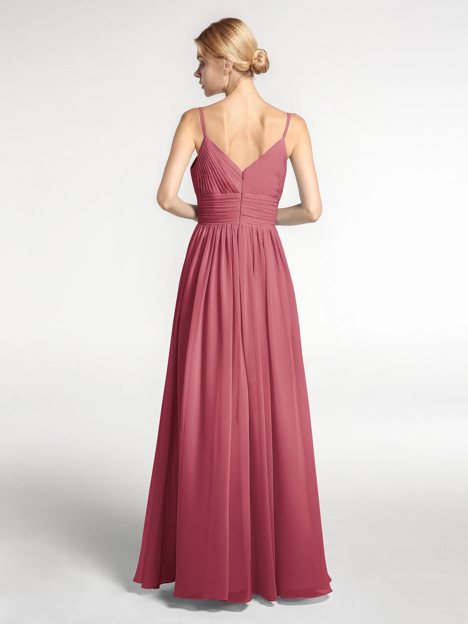 Spaghestti Strap Chiffon Maxi Gowns Cinnamon Rose - Image 8