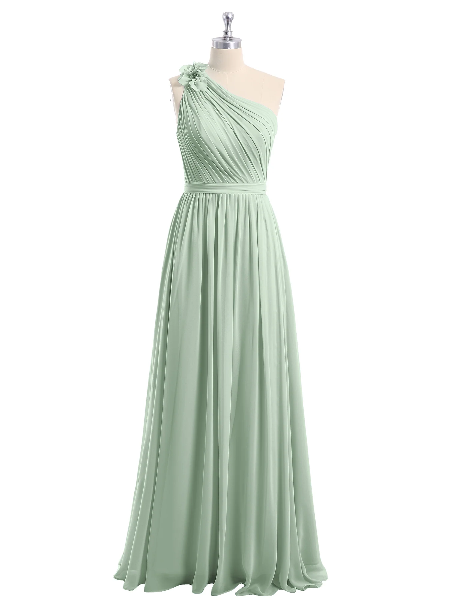 One Flower Shoulder Chiffon Dresses with Pocket Agave - Image 4