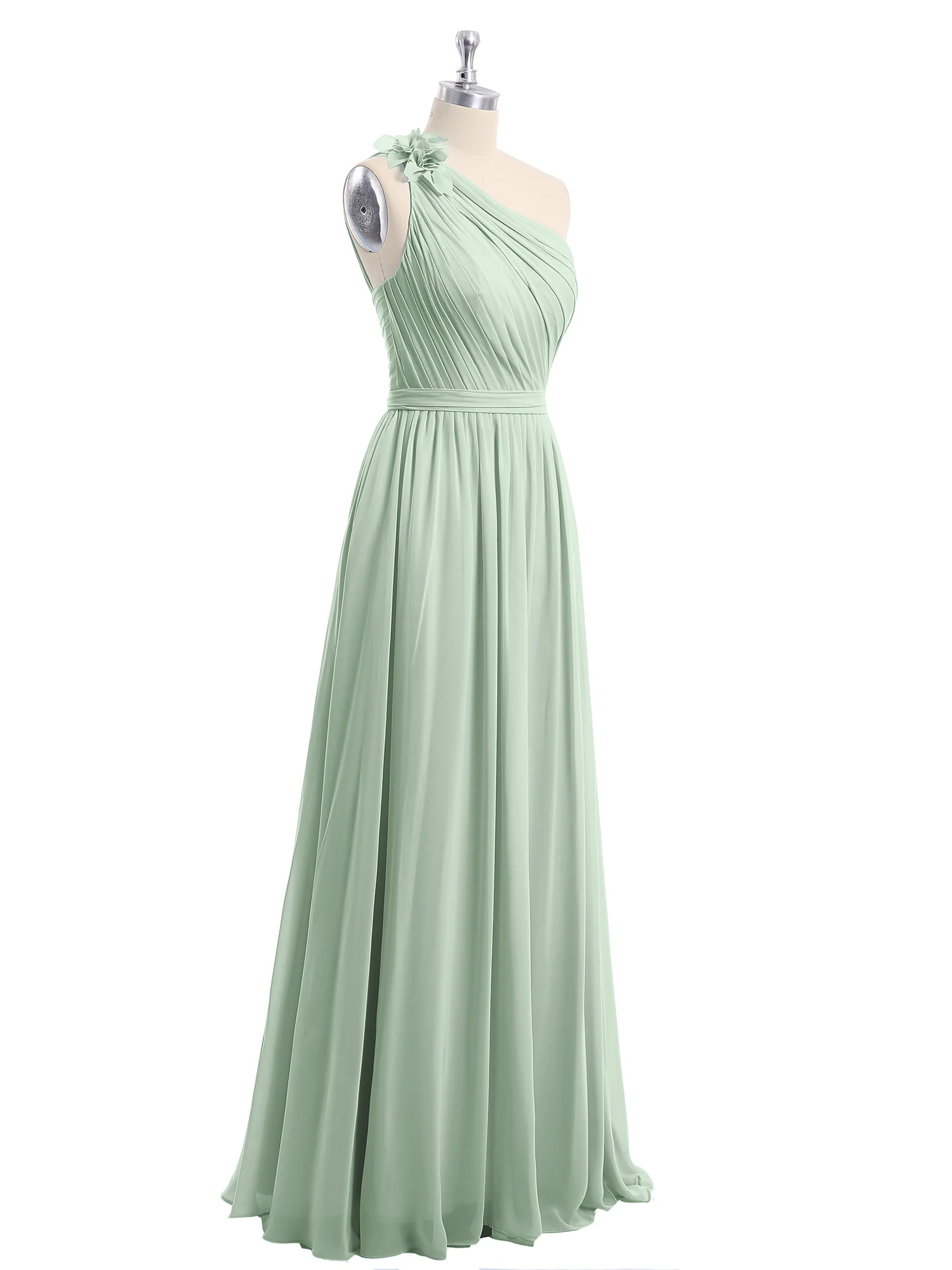 One Flower Shoulder Chiffon Dresses with Pocket Agave - Image 6