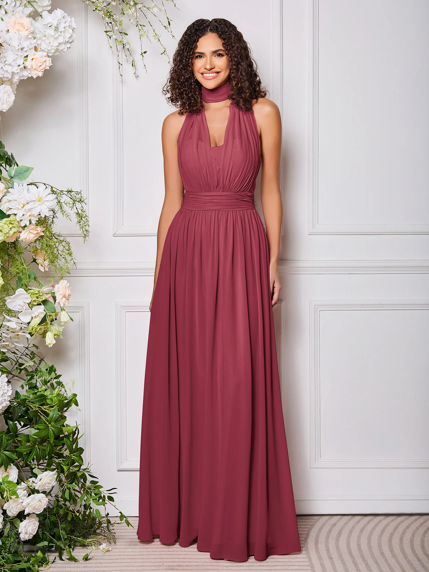 Halter Cinnamon Rose Multi Wear Convertible Bridesmaid Dresses