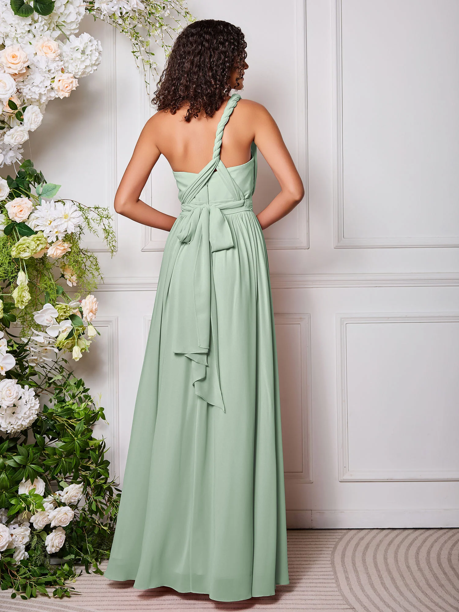 Twisted One-Shoulder Agave Multi Wear Convertible Bridesmaid Dresses - Image 2