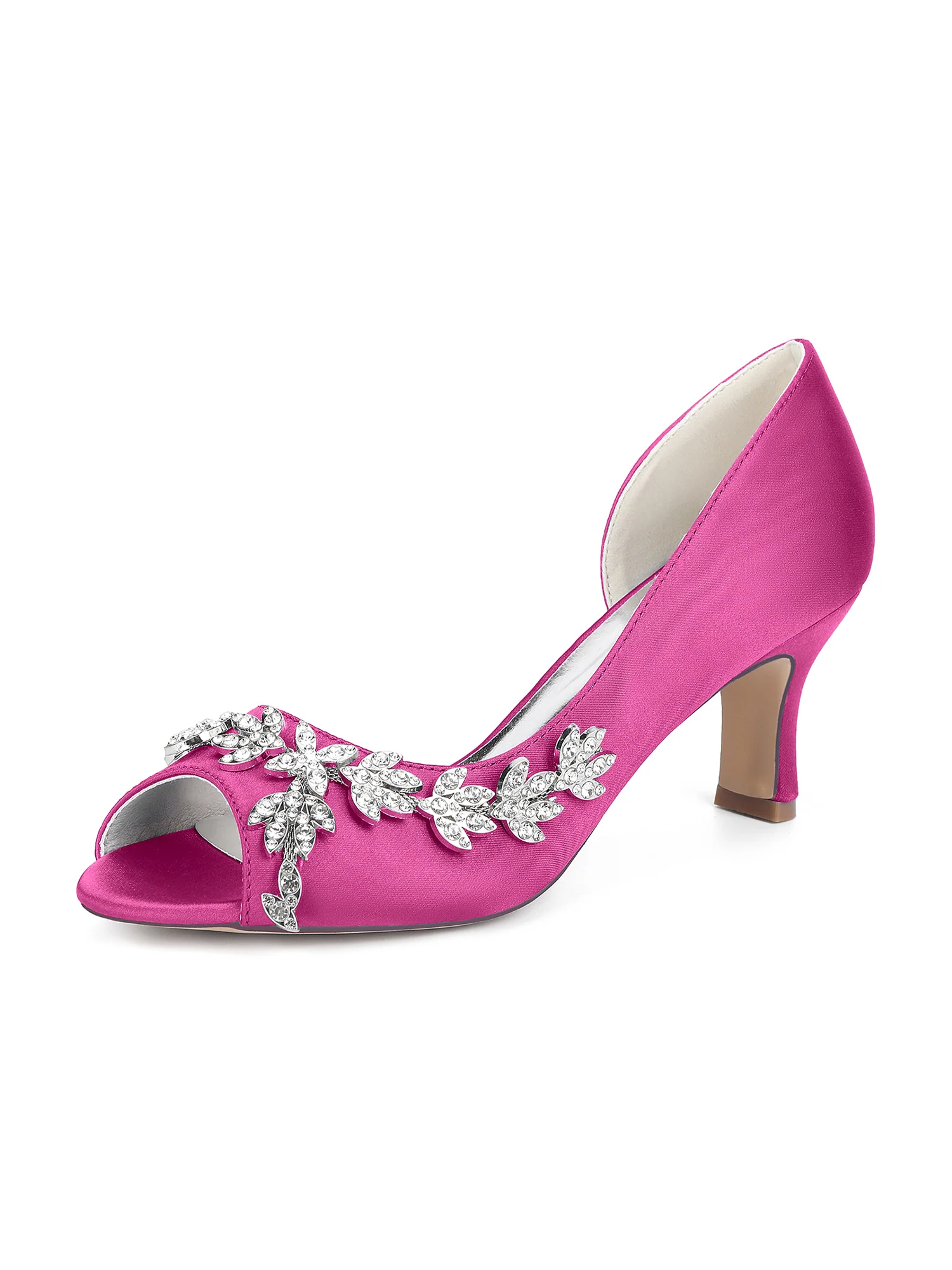Elegant Crystal Embellished Peep Toe Pumps - Image 10