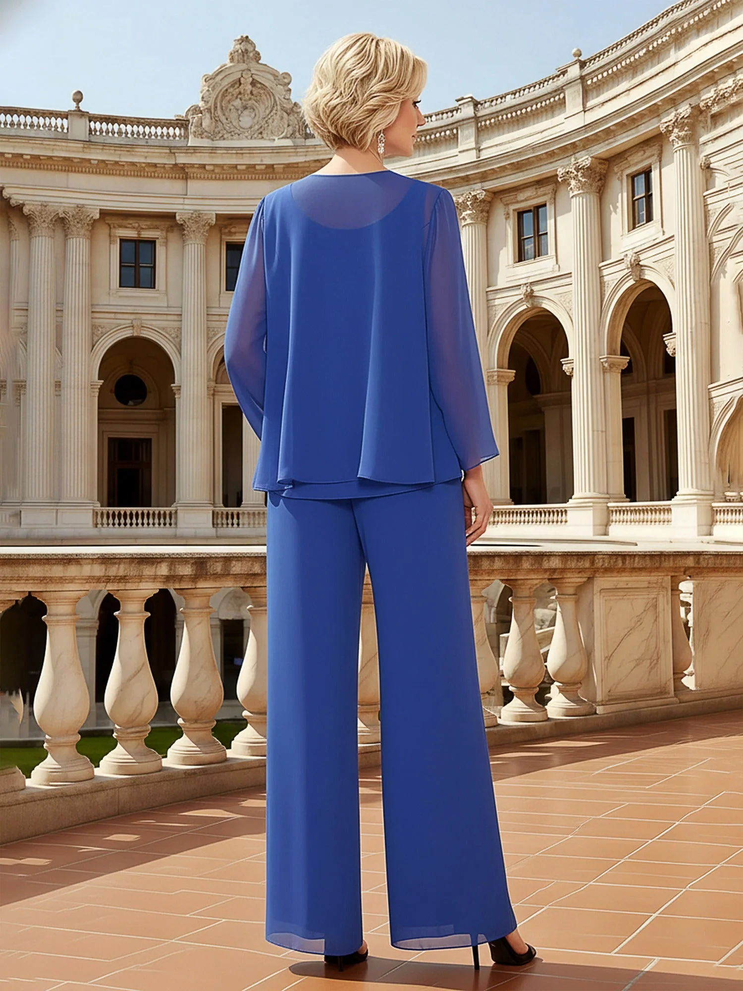 Layered Formal Ensemble Pantsuit Occasion Wear Tahiti - Image 2