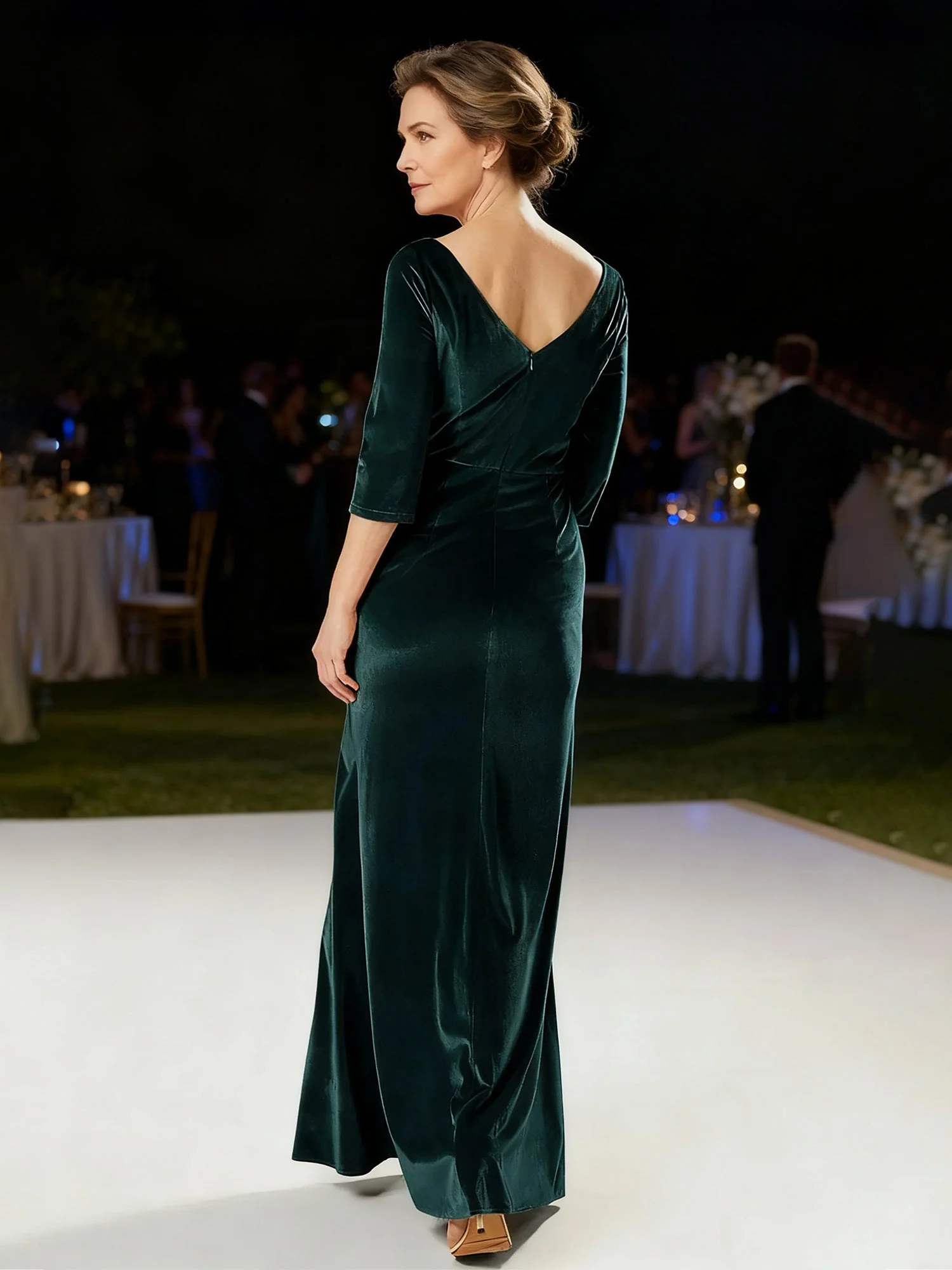Classic Column Silhouette Formal Attire Ink Blue - Image 2