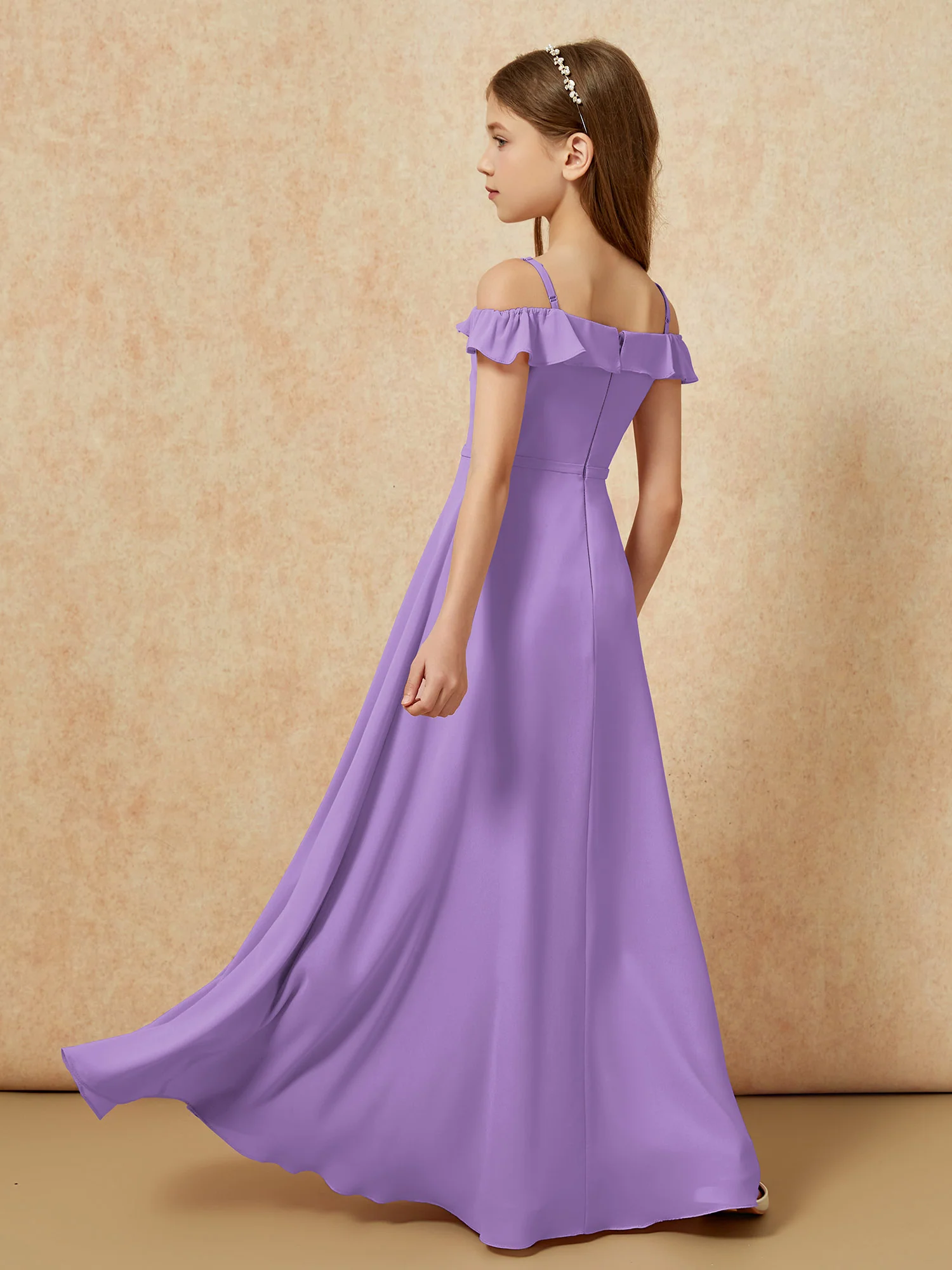 Off-the-shoulder A-Line Junior Bridesmaid Dresses Tahiti - Image 2