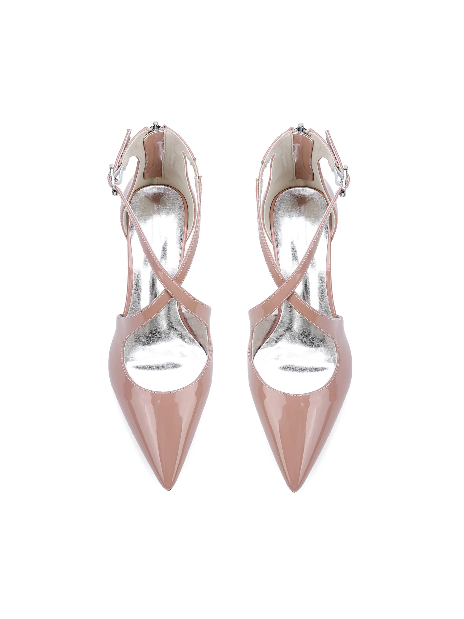 Patent Leather Lointy Toe Chunky Heel Women's Shoes - Image 10