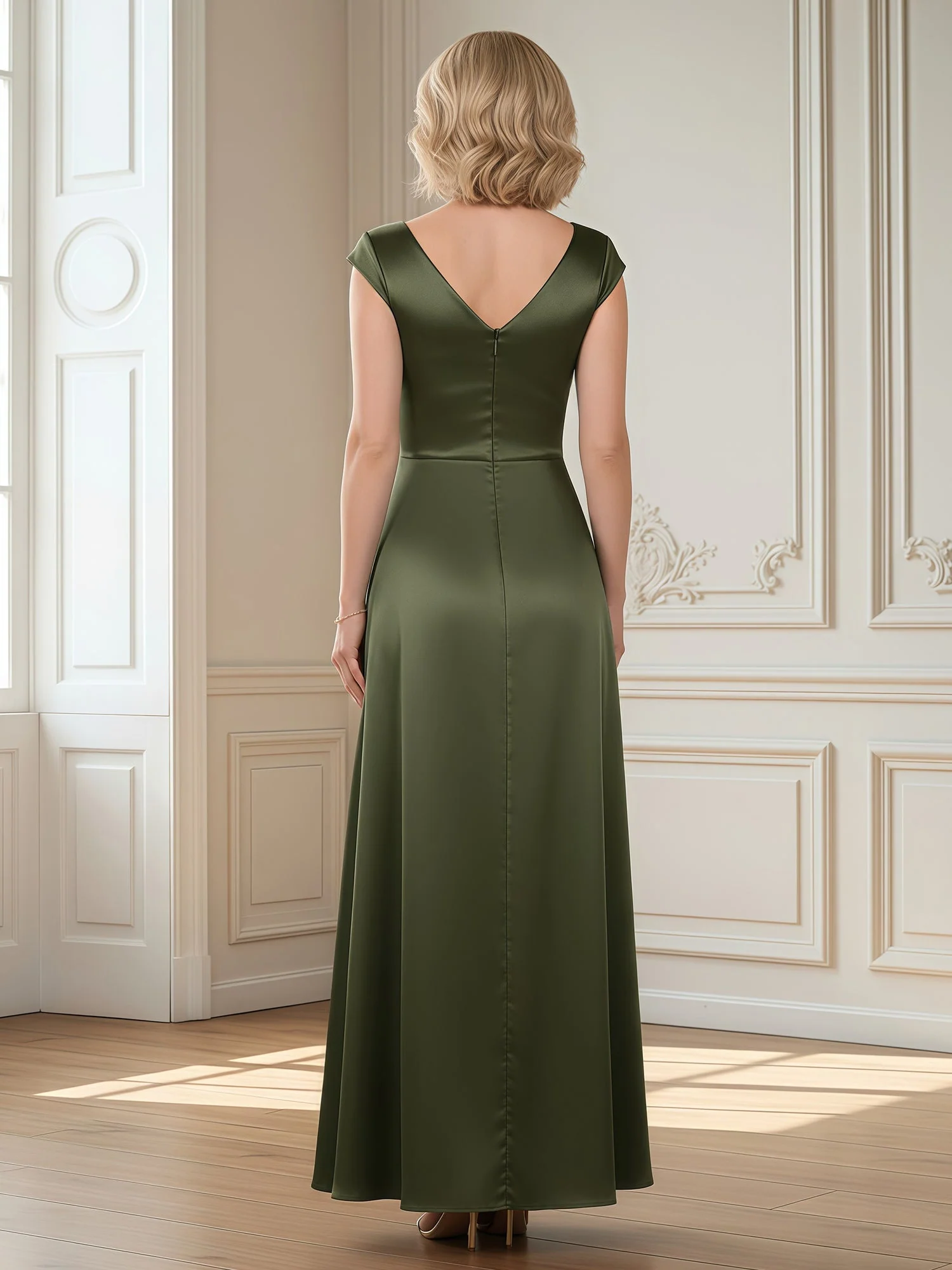 A-Line Maxi Dress with Side Tie Detail and Slit Wisteria - Image 2