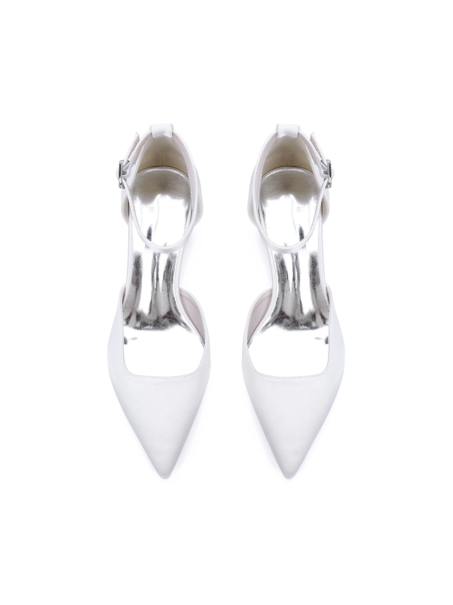 Simple Chunky Heel Pointed Toe Wedding Shoes - Image 4