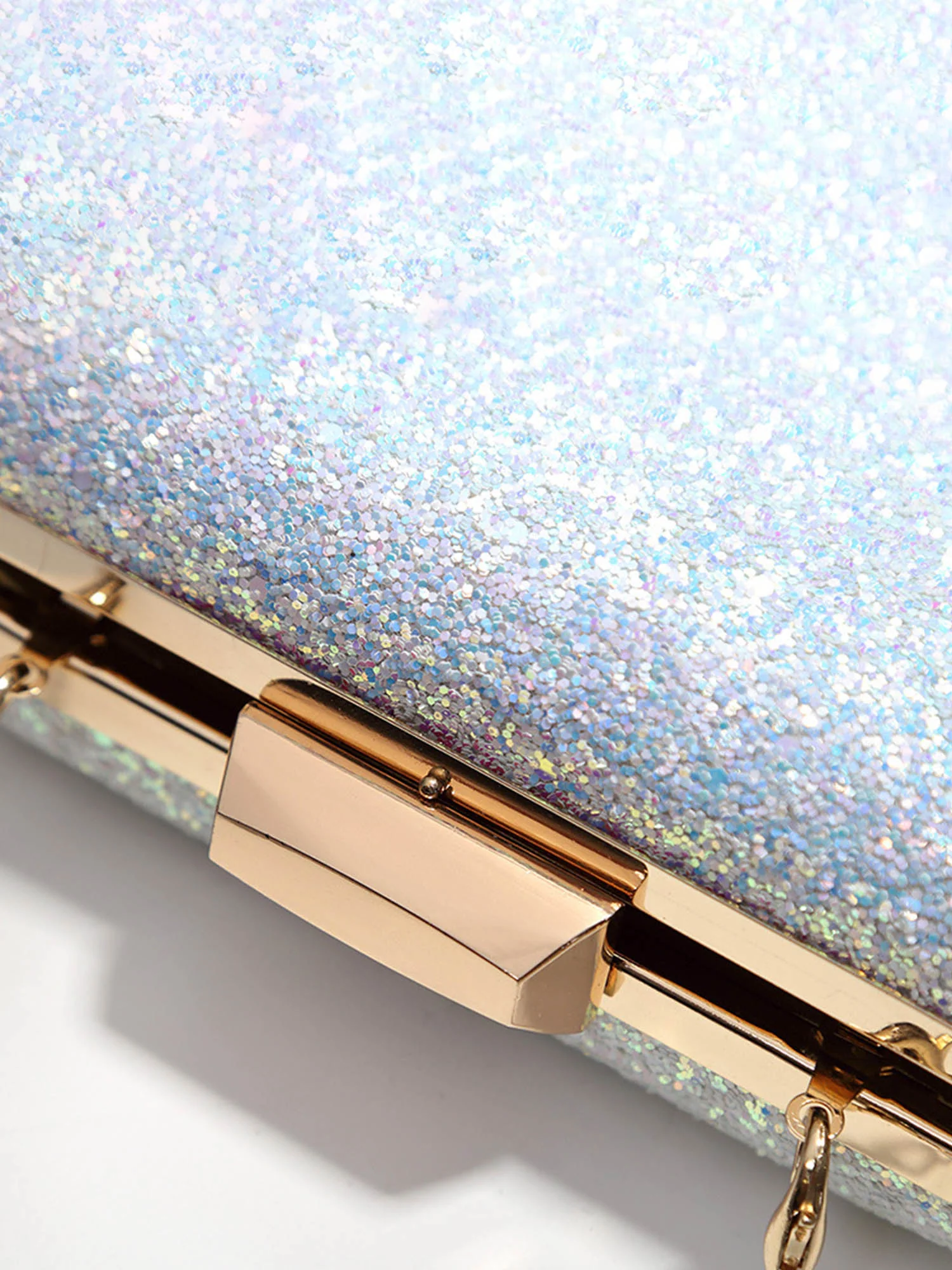 Sparkling Frosted Square Chain Clutch - Image 3