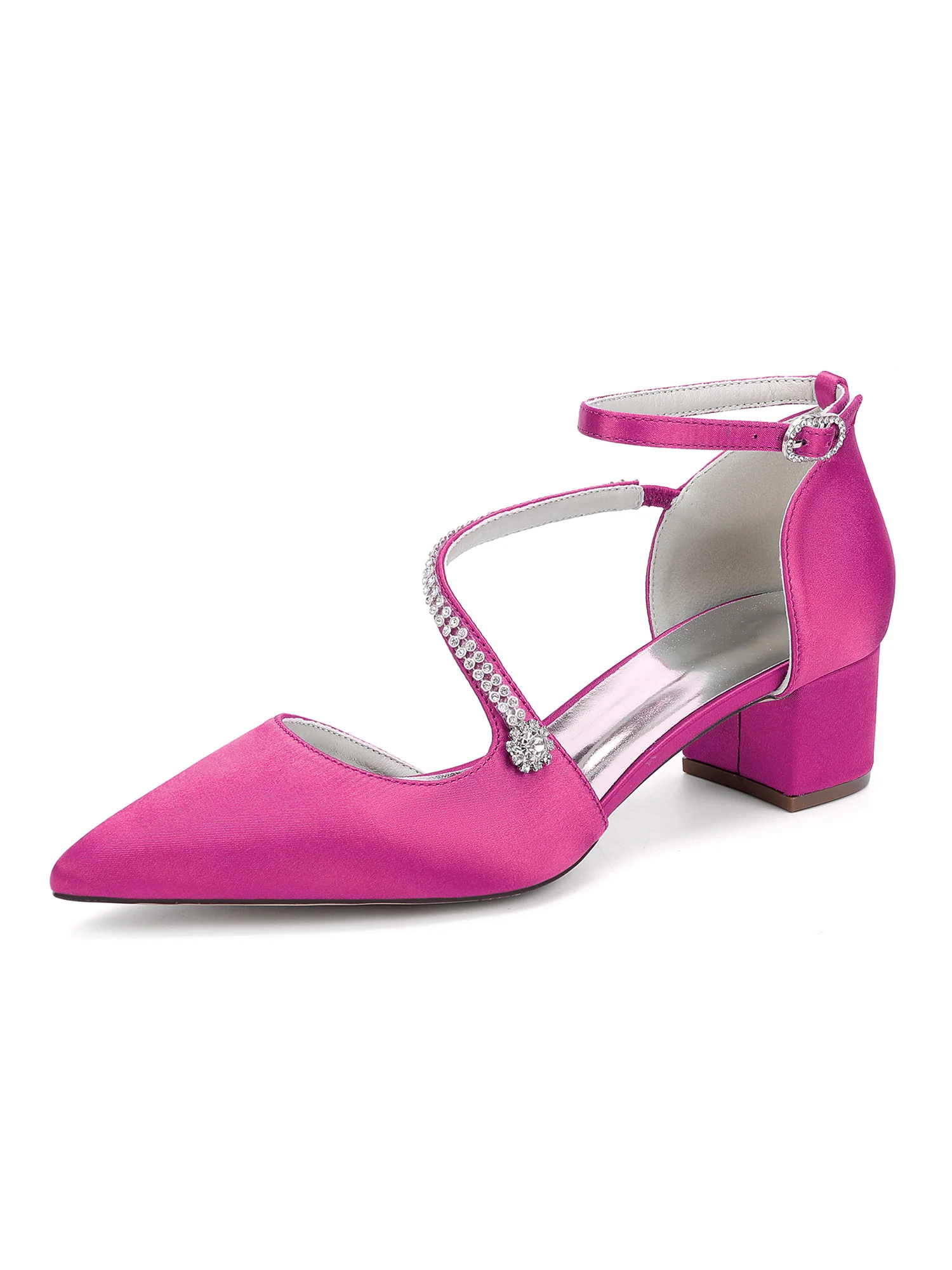 Women's Rhinestone Pointed Toe Block Heels - Image 13